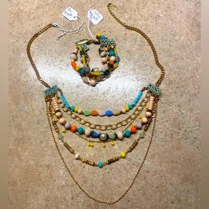 PLUNDER DESIGN SPRING NECKLACE & BRACELET SET, NWT